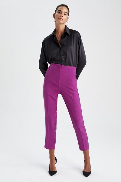 DeFacto Slim Fit High Waist Trousers W9757az22wn