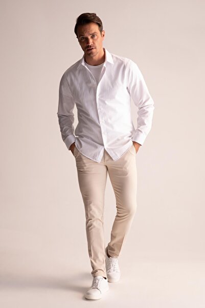 DeFacto Slim Fit Chino Canvas Trousers