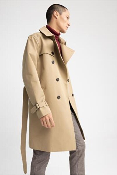 DeFacto Regular Fit Polo Neck Lined Trench Coat Y4579az23sp