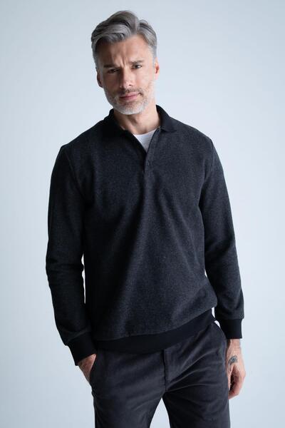 DeFacto Regular Fit Polo Neck Sweatshirt