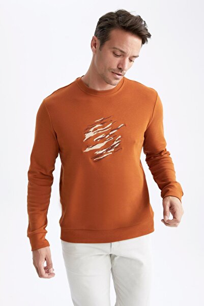 DeFacto Μοντέρνα φούτερ Premium Fit Crew Neck