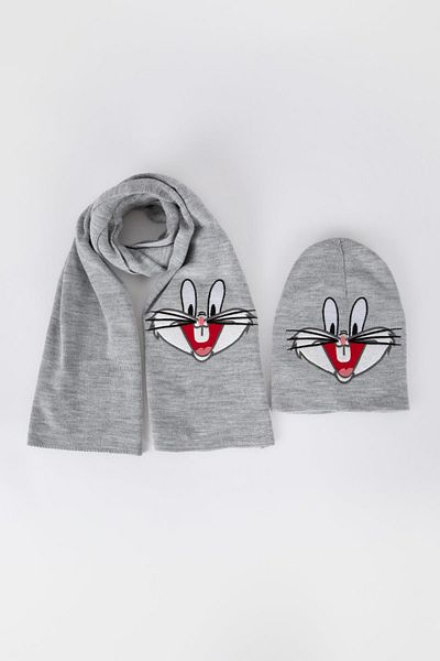 DeFacto Girl's Looney Tunes Scarf Beanie Set