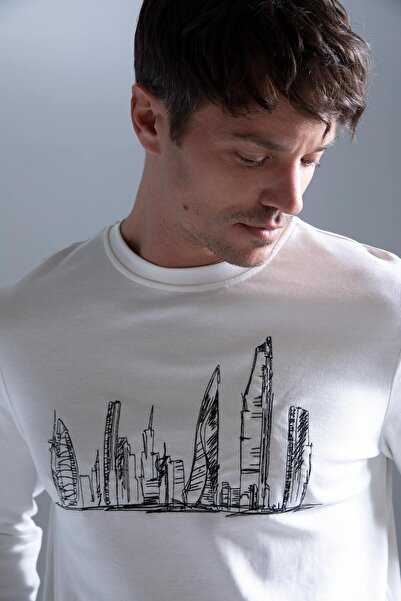 DeFacto Modern Fit Bisiklet Yaka Premium Sweatshirt