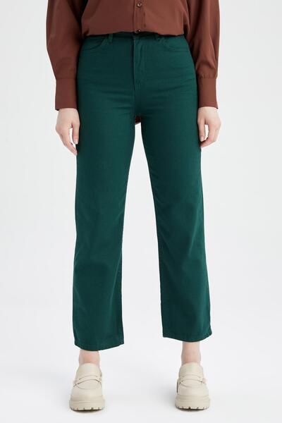 DeFacto Straight Fit 100% Cotton Pants Y2884az22wn
