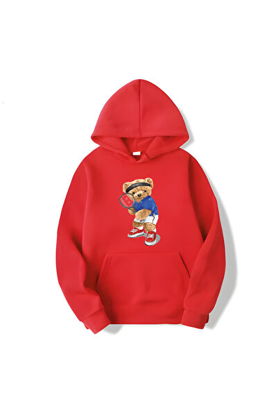 MAGORS SVART WEAR Tenis Ted Štampano Pamuk lu Dukserica sa kapuljačom i dugim...