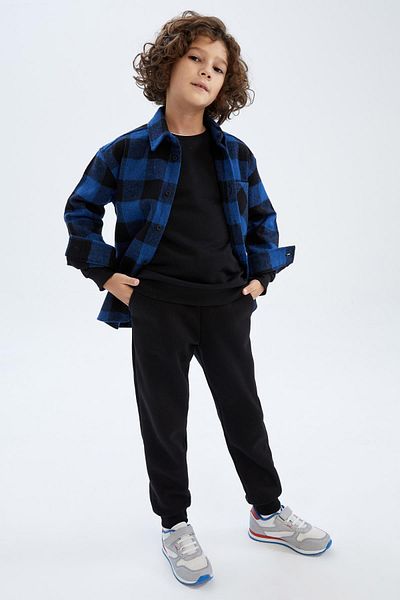 DeFacto Boy's Oversize Fit Flannel Long Sleeve Shirt