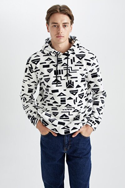 DeFacto Regular Fit Hooded Fleece Sweatshirt