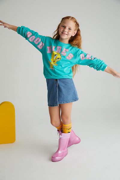 DeFacto Girl's Looney Tunes Crew Neck Sweatshirt