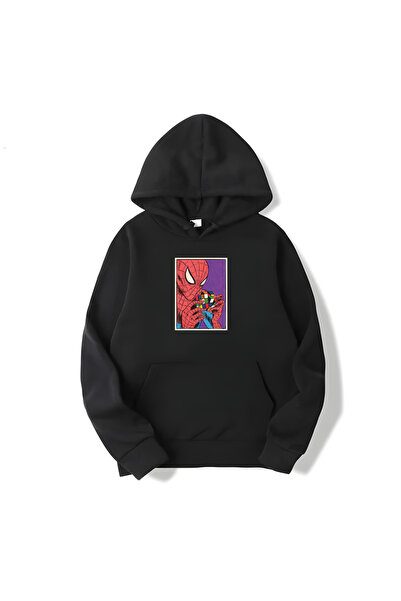 MAGORS SVART WEAR Spiderman majica sa kapuljačom i dugim rukavima sa printom ...