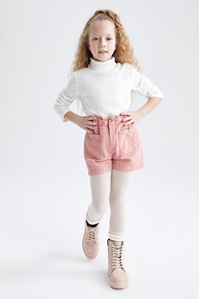 DeFacto Girl's Velvet Shorts Socks Set of 2