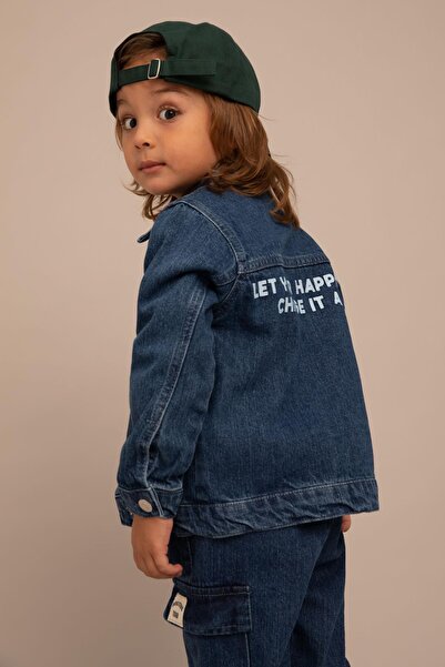 DeFacto Erkek Bebek Sırt Baskılı Jean Ceket