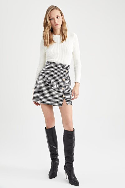 DeFacto Minisukně A-Line s kostkovanou podšívkou