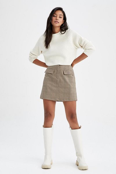 DeFacto A-Line Normal Waist Lined Mini Skirt Y8345az22au