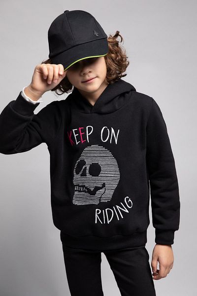 DeFacto Boy's Hooded Sweatshirt - Relaxed Fit