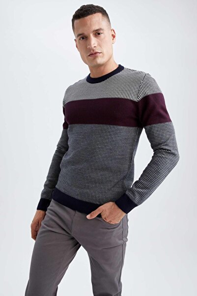 DeFacto Пуловер з капюшоном та вирізом горловини Regular Fit