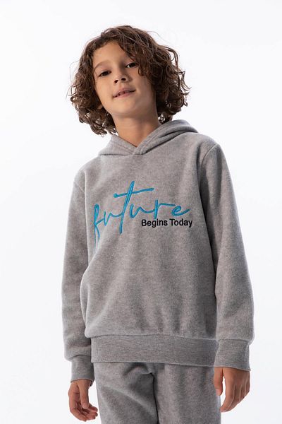 DeFacto Boy's Hooded Sweatshirt - Relaxed Fit