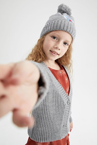 DeFacto Dívčí pletený svetr Regular Fit s výstřihem do V