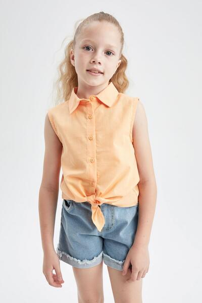 DeFacto Girl's Poplin Sleeveless Shirt Y0137a622sm