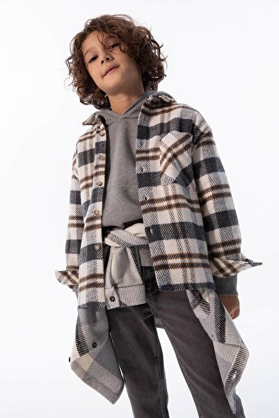 DeFacto Chlapecká oversize flanelová košile s dlouhým rukávem