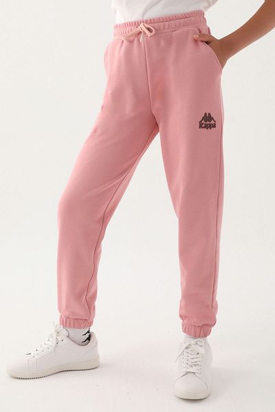 Kappa Pantaloni de trening pentru fete cu șireturi cu talie roz