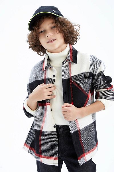 DeFacto Boys Oversize Long Sleeve Flannel Shirt Y9164a622au