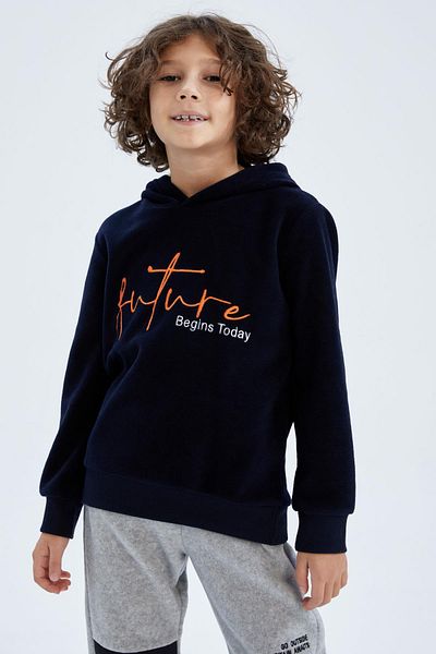 DeFacto Boy's Hooded Sweatshirt - Relaxed Fit