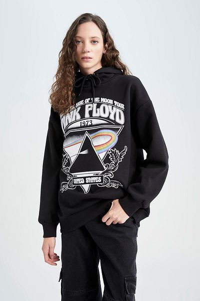 DeFacto Pink Floyd Oversize Fit суичър с качулка