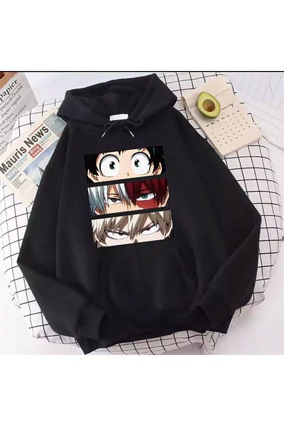 Touz Moda dompuleri fashion Touz My Hero Academia - Mix Eyes (Unisex) Φούτερ με κουκούλα