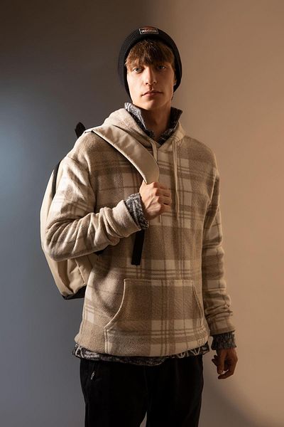DeFacto Relax Fit Hooded Sweatshirt