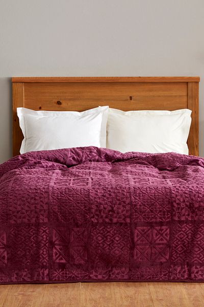 Karaca Home Blair Single Blanket Plum