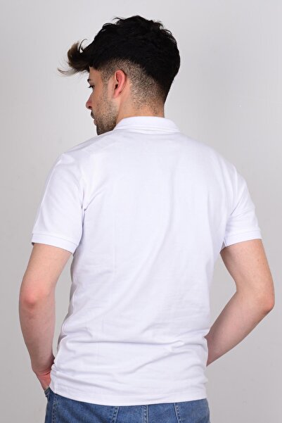 Lee Λ 211810102   Λευκό ανδρικό μπλουζάκι Polo Neck