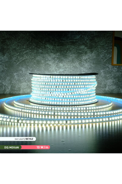 ACK 120 LED li Şerit LED 6500K Ilık Beyaz 220V 10W 100m