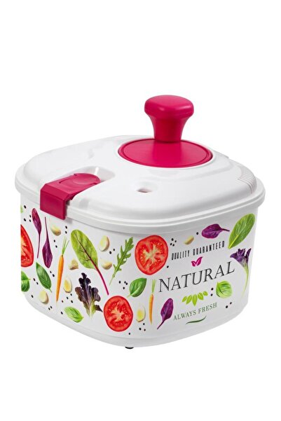 Herevin 4,2 Lt Sebze Desenli Pembe Salata Kurutucu