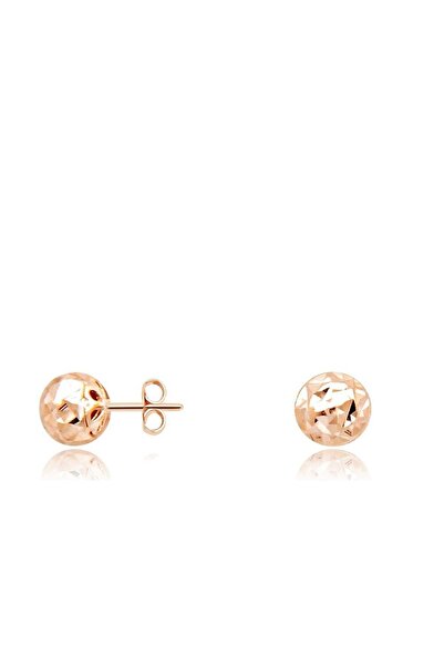 ARSLANTAŞ 1989 14 Ayar Altın Kalemli Top Küpe 0,40gr 4mm Rose