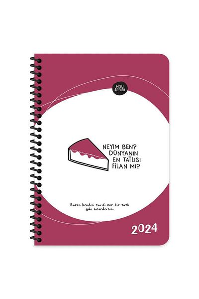 Keskin Hisli Şeyler 13 cm x 19,5 cm 72 Φύλλα 2024 Weekly Agenda - Το πιο γλυκό στον κόσμο