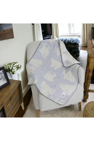 Sesli Bear Foot Cotton Baby Blanket Blue 100*75