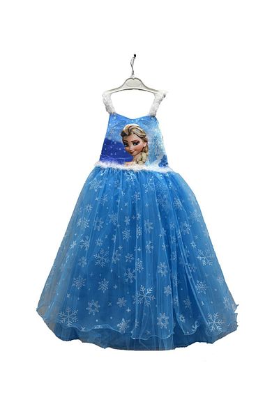 PundiKids Rochie de mireasa Tarlatan imprimata Elsa pentru fete