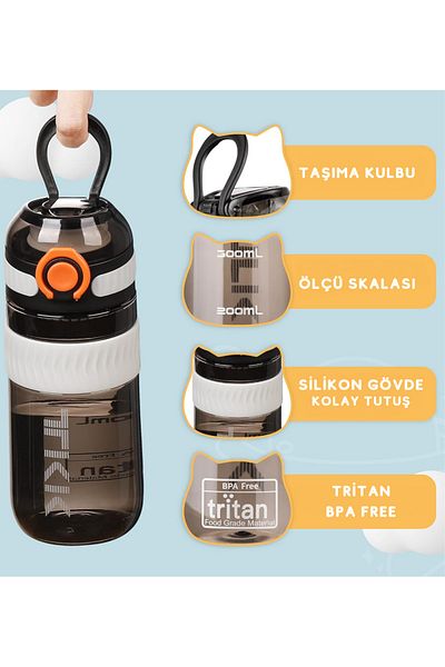 Vagonlife TKK 550ml Tritan Sports Flask with Lockable Lid and Comfortable Carrying Handle