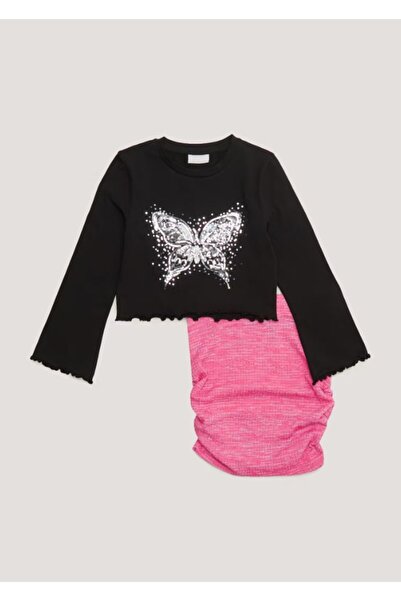 kübra kids Set de fuste brodate cu fluturi pentru fete