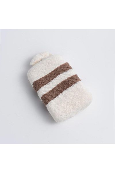 Genshower Yb4637-S Bamboo Yarn - Cream Brown Shower Loofah with Sponge