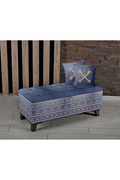 Armi Puf Marin Halat Desenli Sandıklı Puf +2 Kırlent