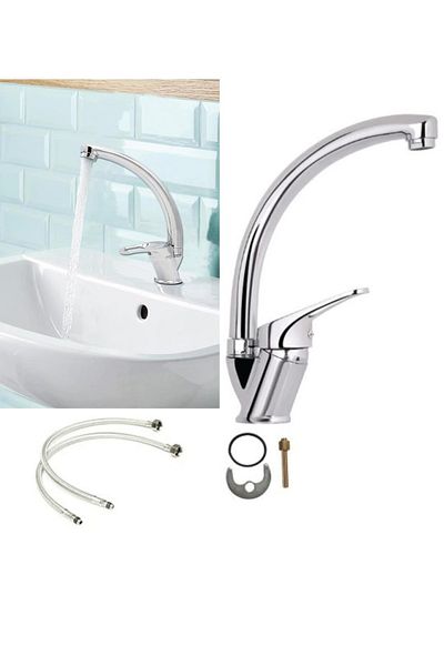 Depolife Sink Faucet Water Saving Hot Cold On Off Faucet Fountain 360 Degree Swivel Head Brass
