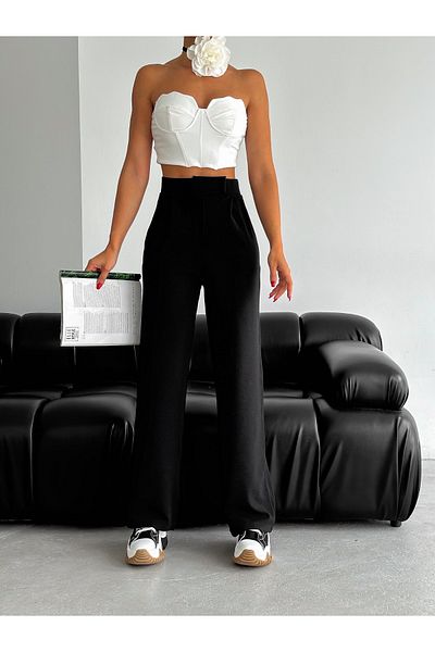 manolyabutik Velcro Women's Palazzo Trousers