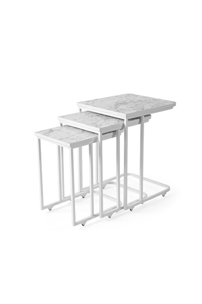 MUTLU ALIŞVERİŞ MERKEZİ C Zigon Sehpa Mdf 3 Lü Tekerlekli Servis Sehpası