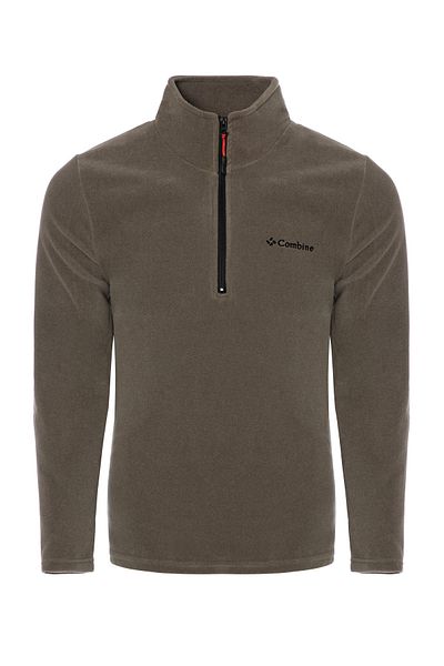 MAXIMILLIAN Men's Fleece Khaki Color Half Zipper Bato Collar Outdoor Fleece