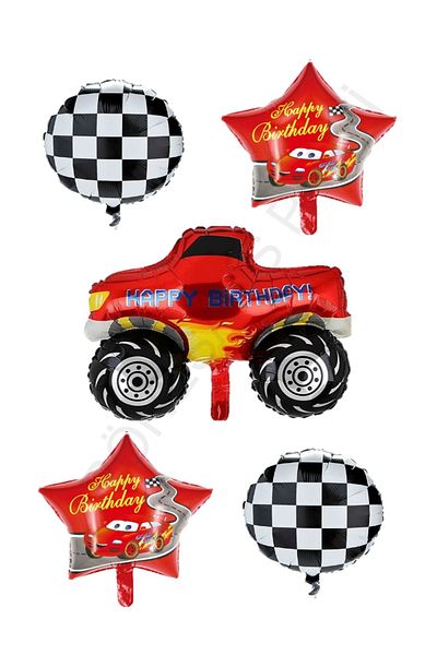 RÖNESANS PARTİ Racing Themed Jeep Car Star Foil Balloon Set