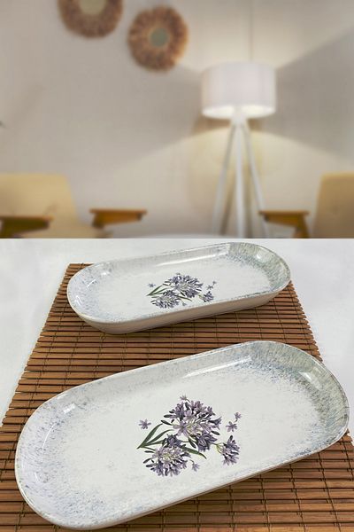 Keramika Blue Lily Noyan Kayak Salad Plate 26cm 2 Pieces