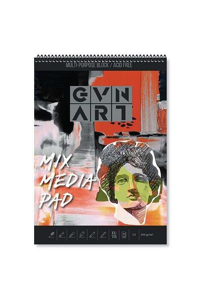GVN ART Mix Media Caiet multifuncțional cu bloc artistic 200 G A3 20 coli