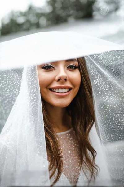 SCKN Aksesuar حجاب لامع 3 أمتار لفساتين الزفاف، الزفاف، الحجاب، التول، أوف وايت