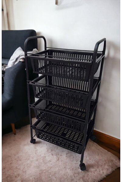 LarinHome 4 Katlı Metal Çok Amaçlı Sebzelik Organizer Mutfak,ev,ofis